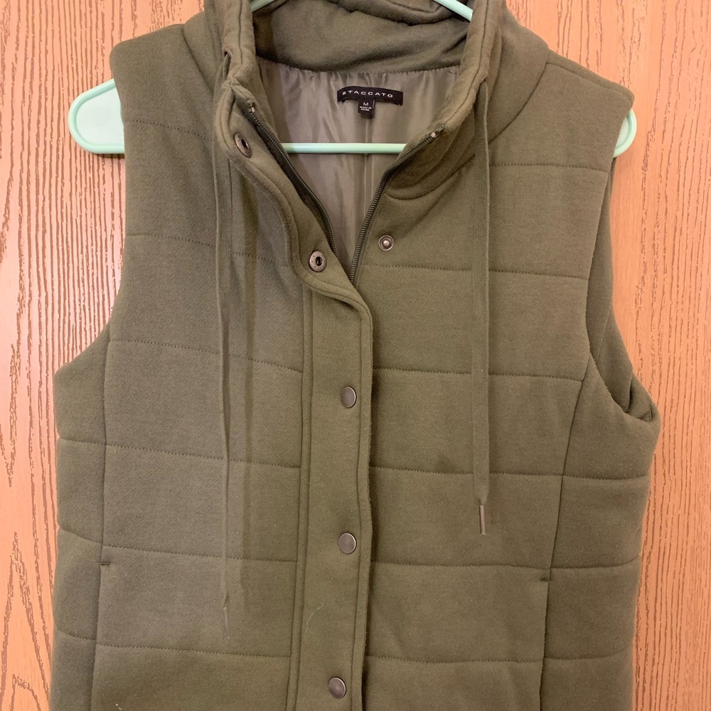 Olive green padded vest